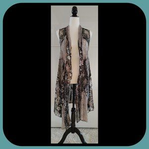 MINKAS || Long Flowy Boho Vest/Cardigan (SIZE S)